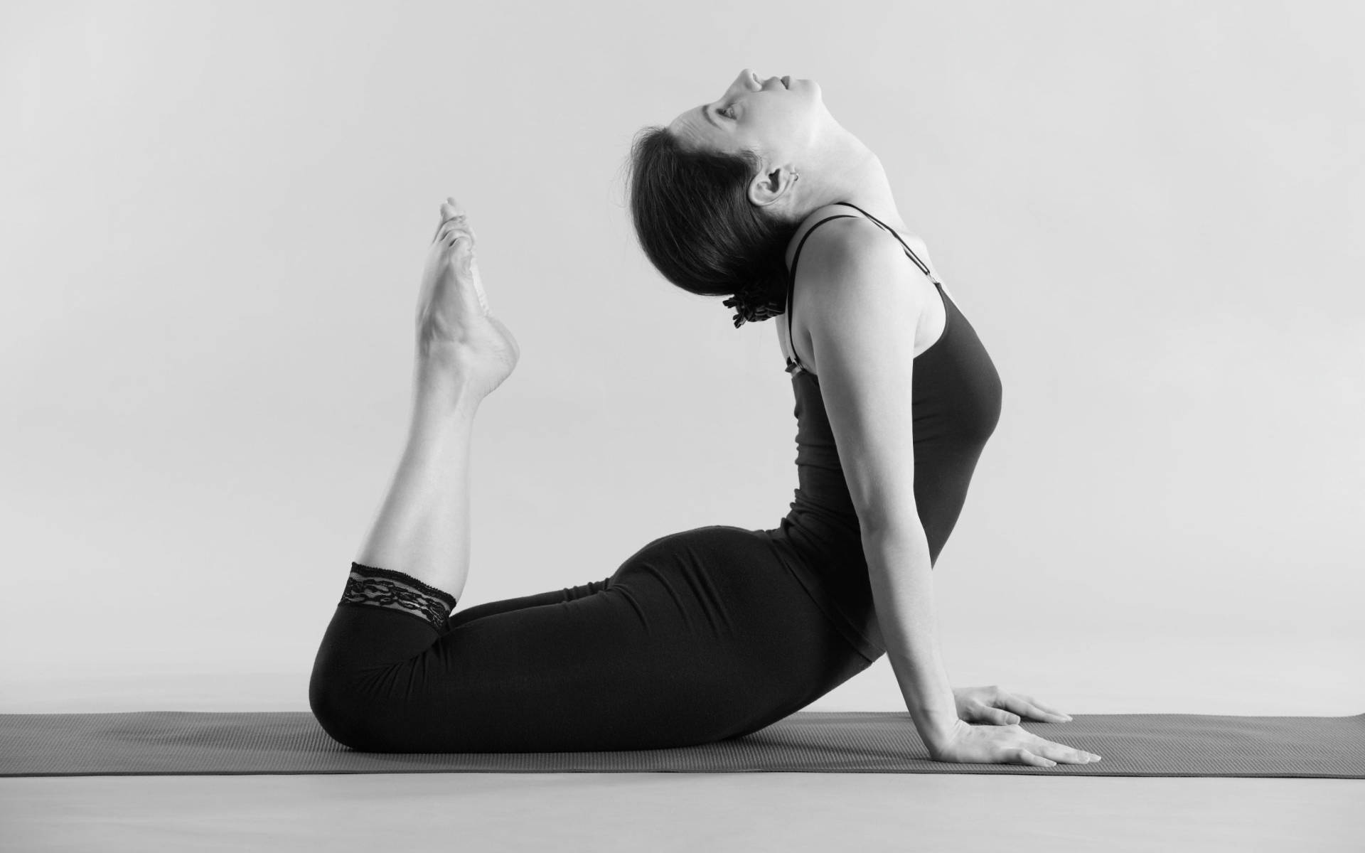 Yoga Woman Grayscale Background