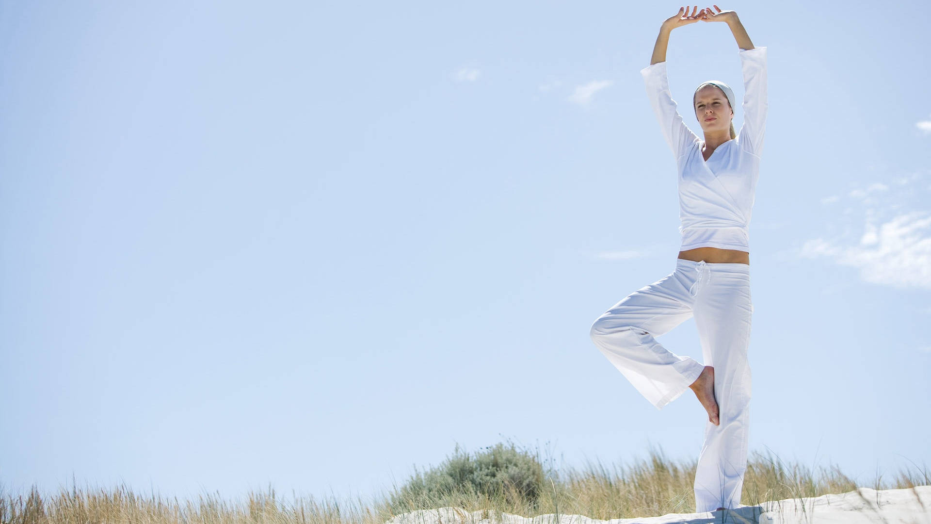 Yoga Woman Stance Low Angle Photography