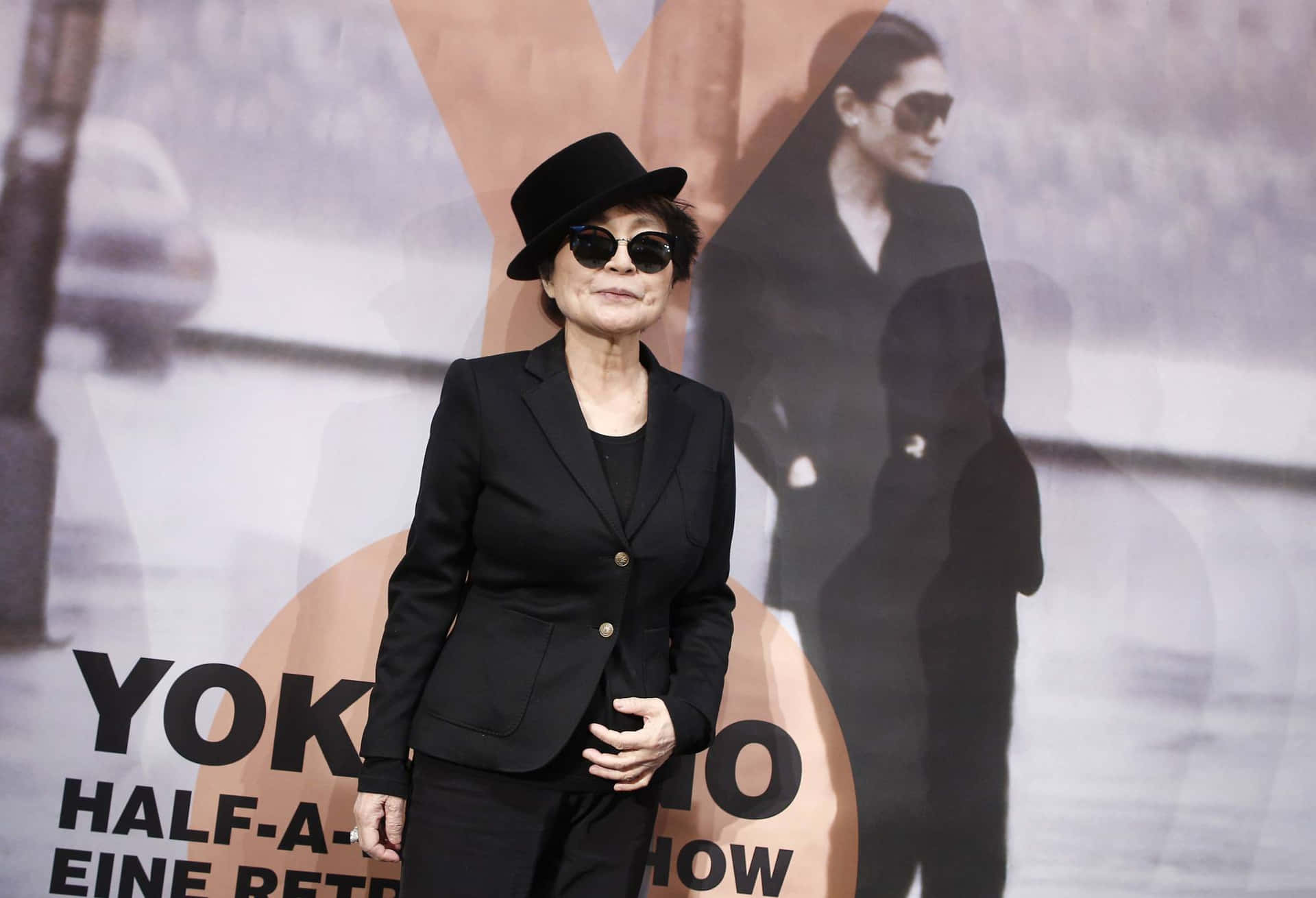 Yoko Ono Black Clothing Background