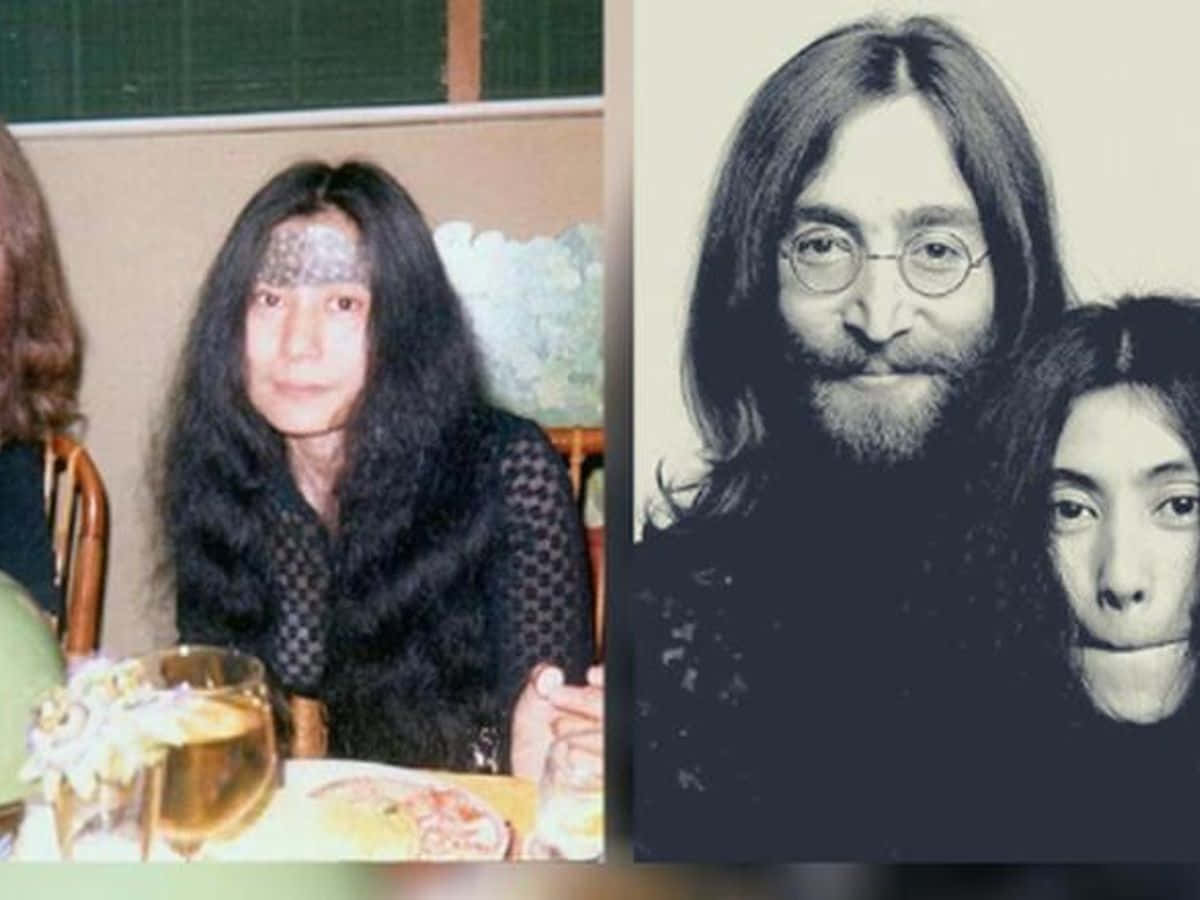 Yoko Ono John Lennon Funny Faces Background