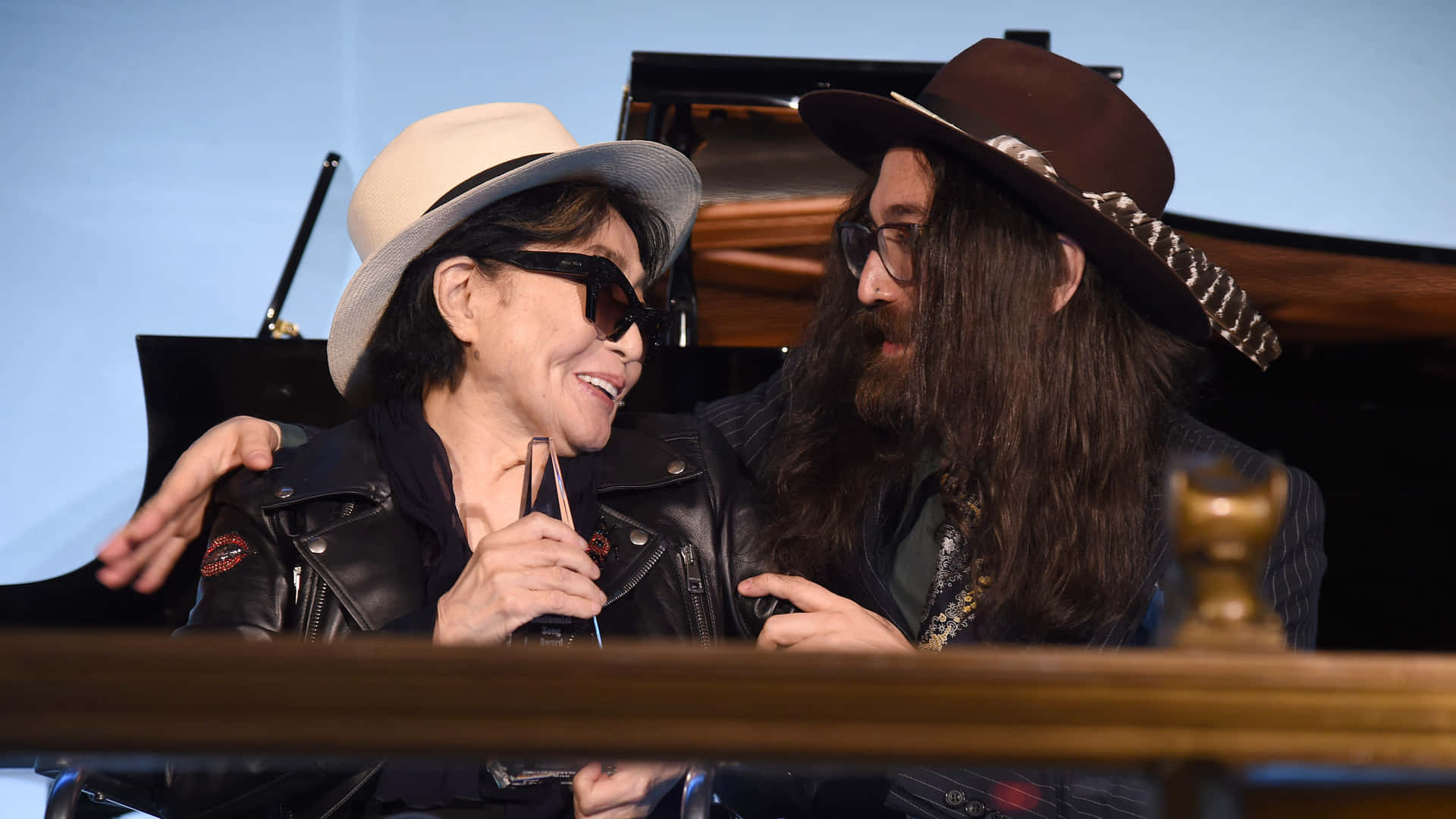Yoko Ono Sean Lennon Long Hair Background
