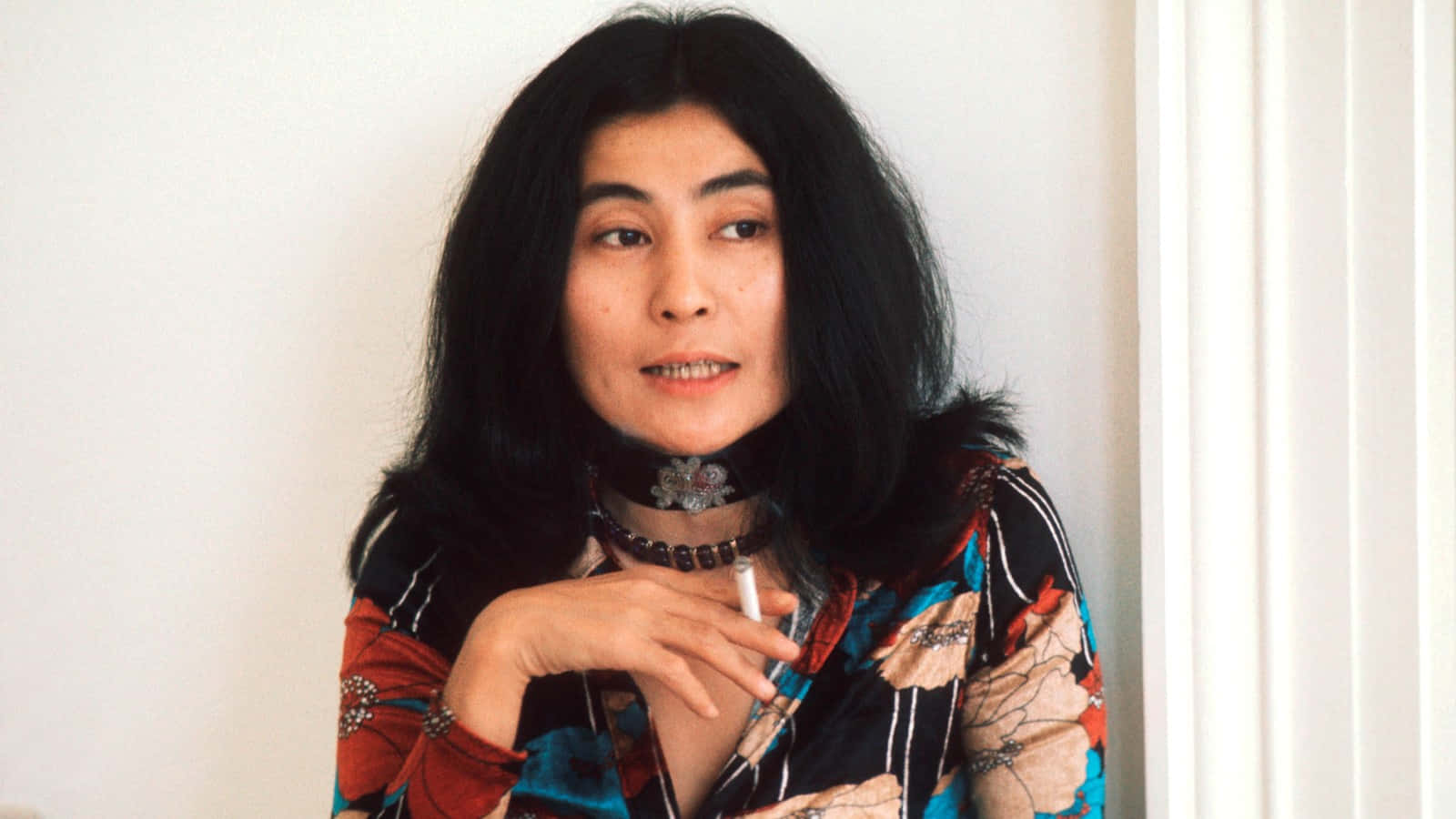 Yoko Ono Smoking Cigarette Background