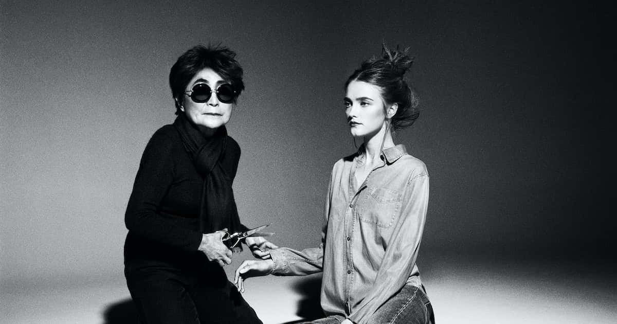 Yoko Ono With Woman Background