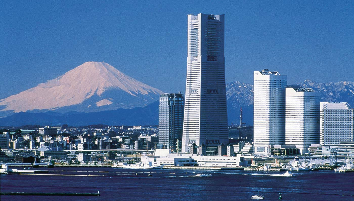 Yokohama City And Mt. Fuji