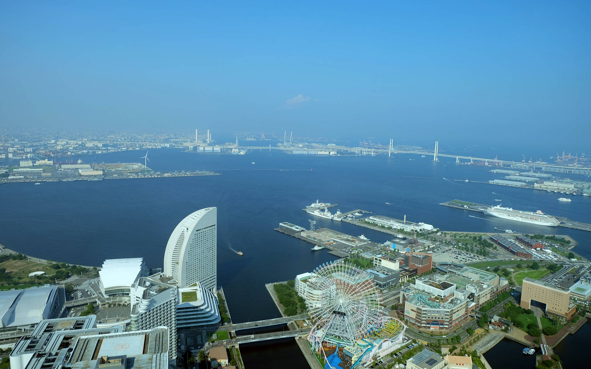 Yokohama City High-angle Shot Background