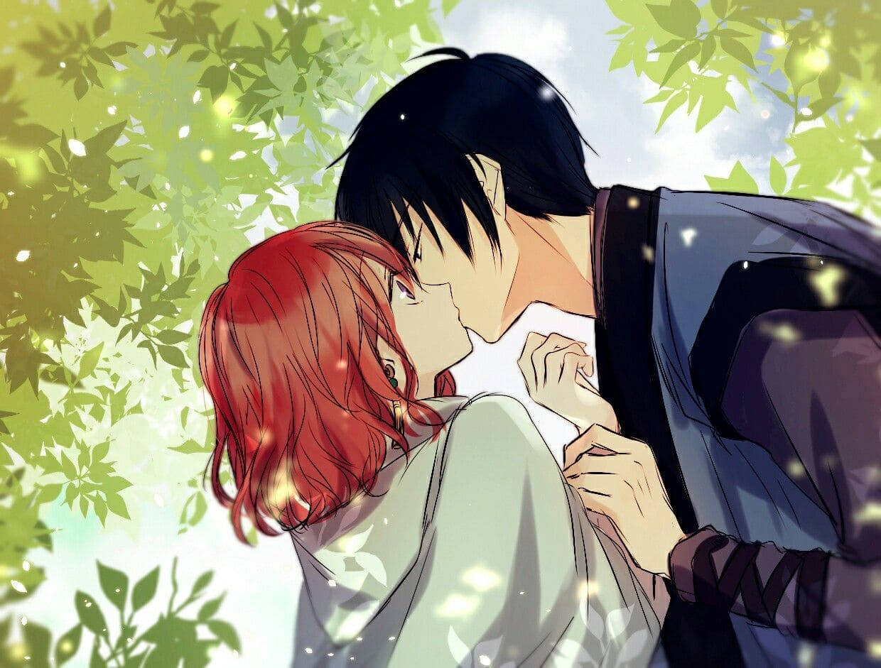 Yona And Hak Anime Couple Kiss Background