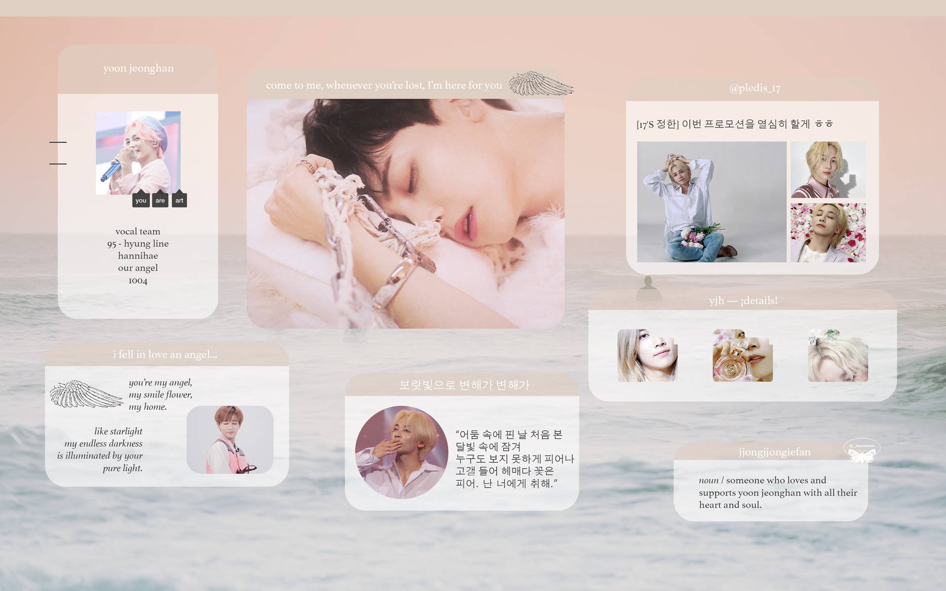 Yoon Jeonghan Pastel Aesthetic Collage Background
