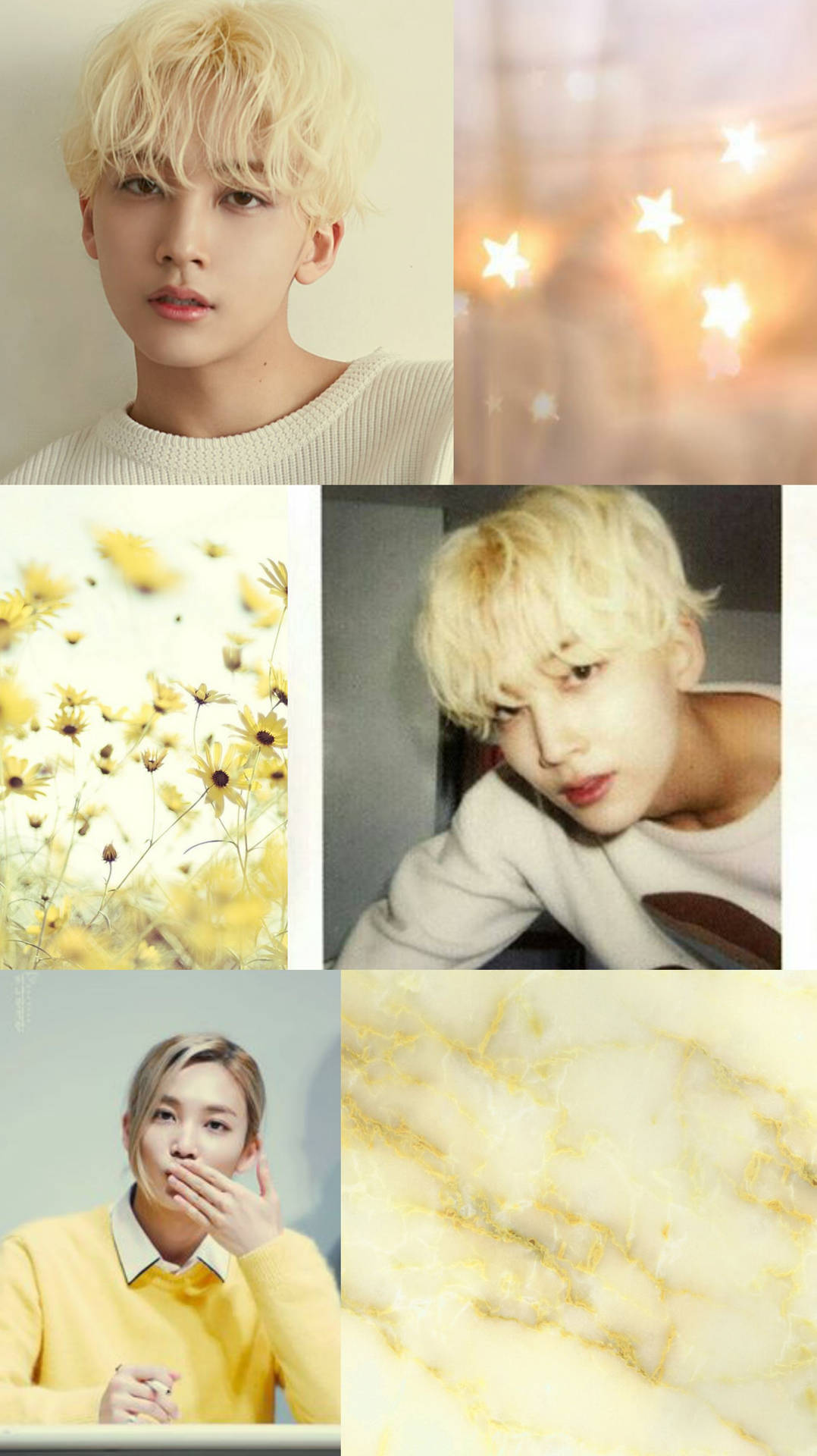 Yoon Jeonghan Yellow Collage Background