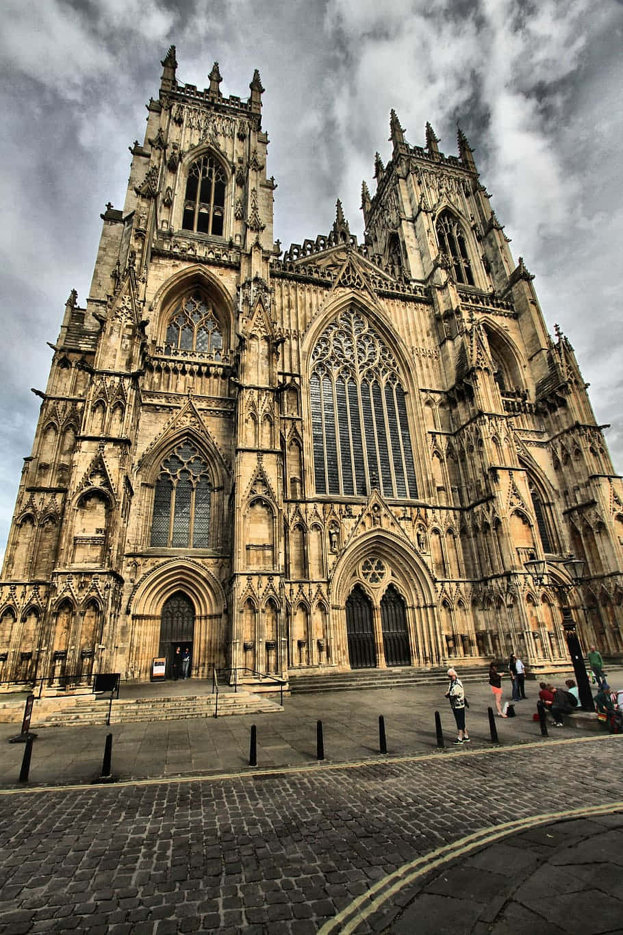 York Minster Cathedral Dark Sky Clouds Background