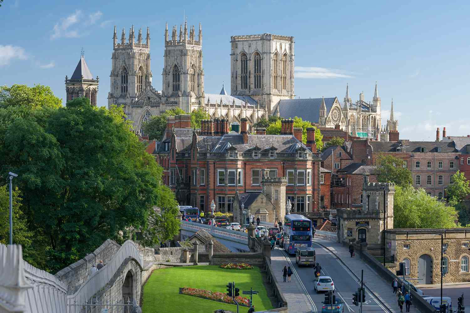 York Minster Cathedral Overlooking City Background