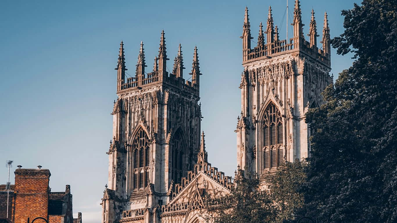 York Minster Cathedral Two Tower Background