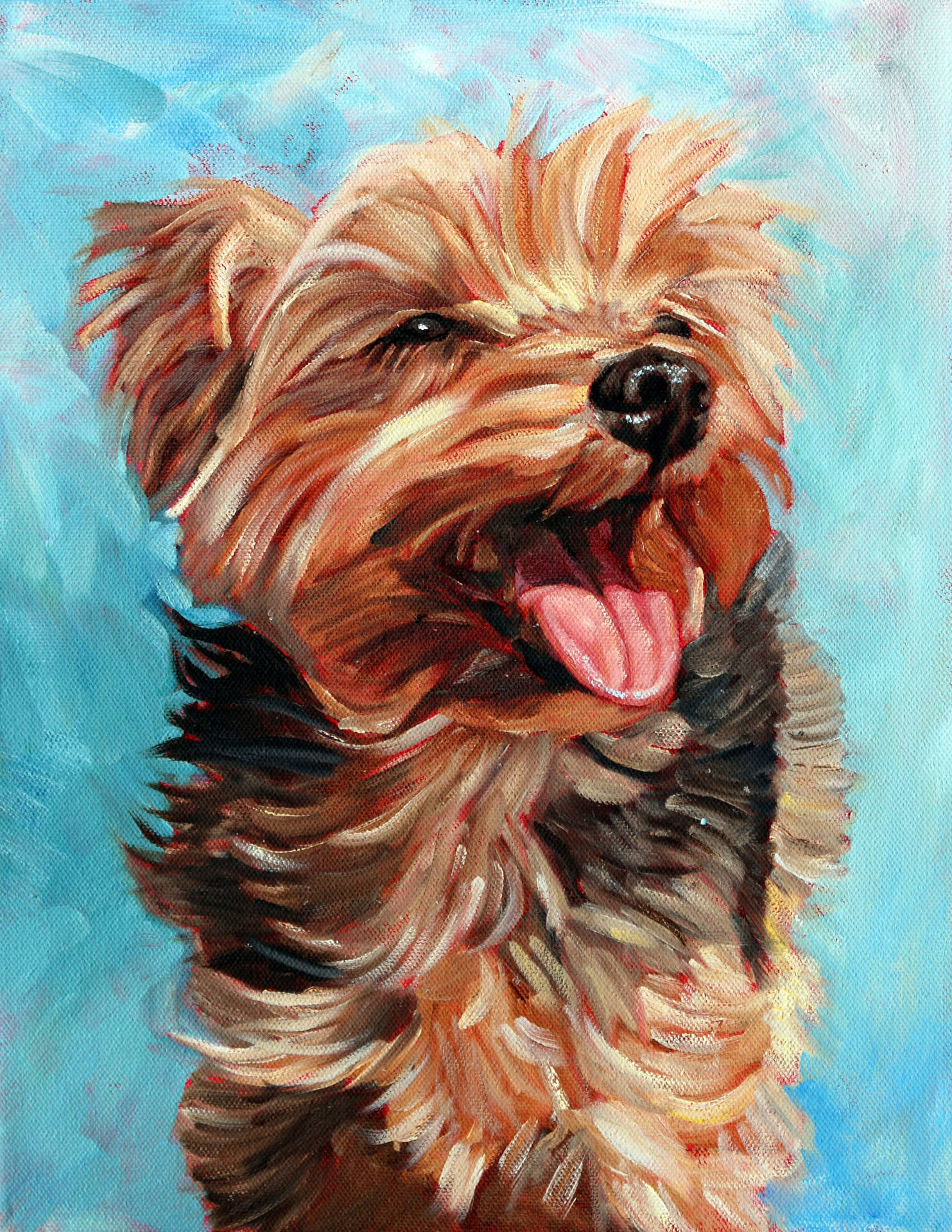 Yorkie Puppy Happy Painting