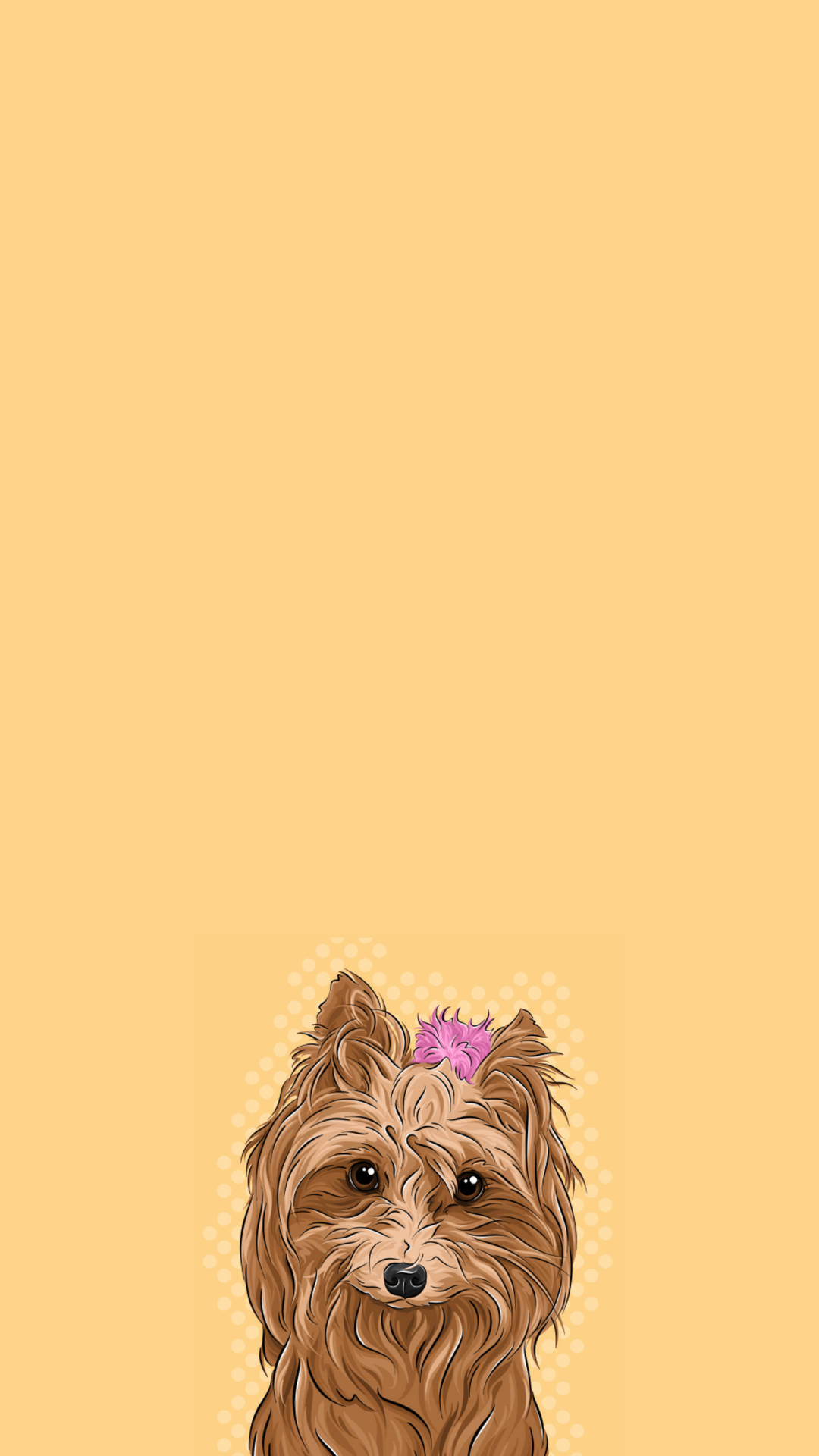 Yorkshire Terrier Pink Ribbon Art Background