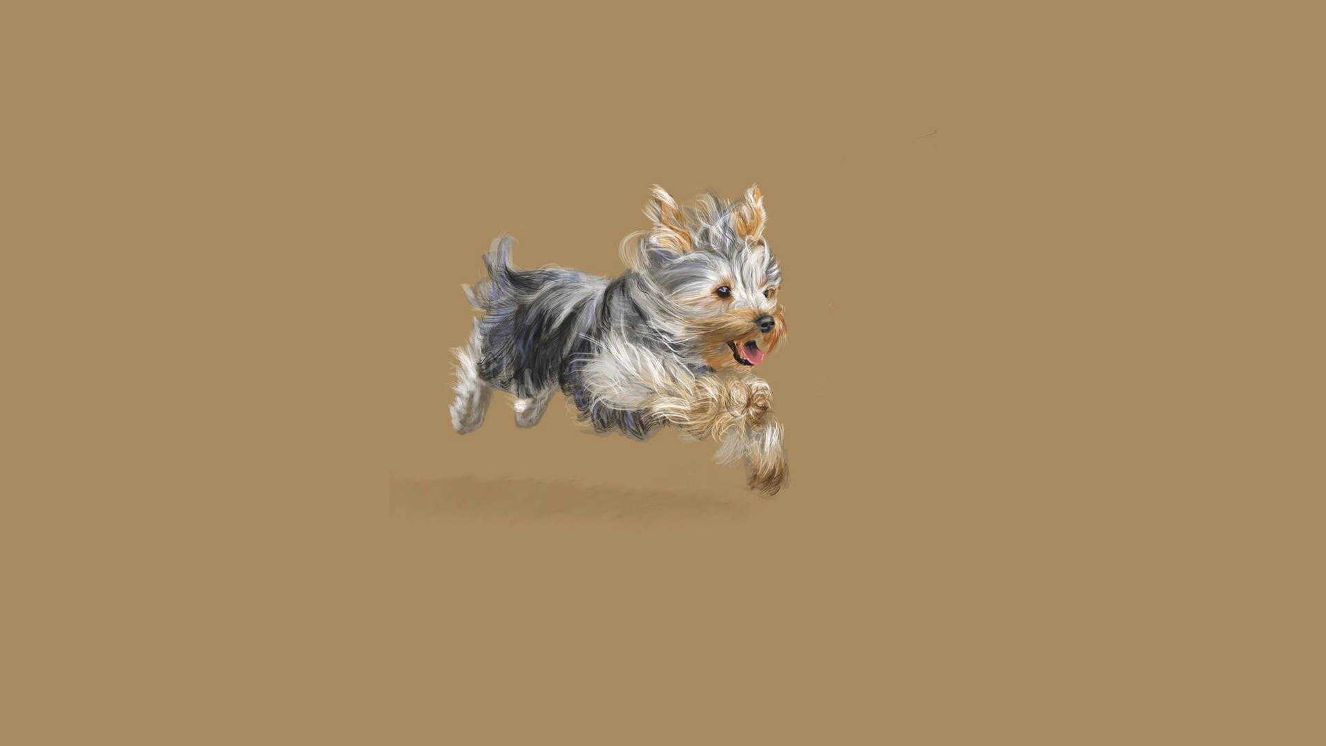 Yorkshire Terrier Running Digital Art Background