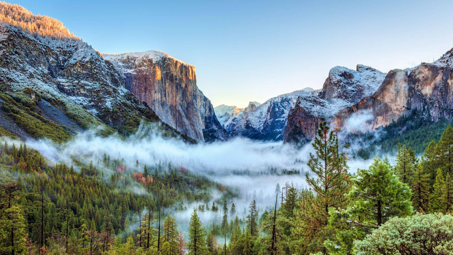 Yosemite National Park Fog Background