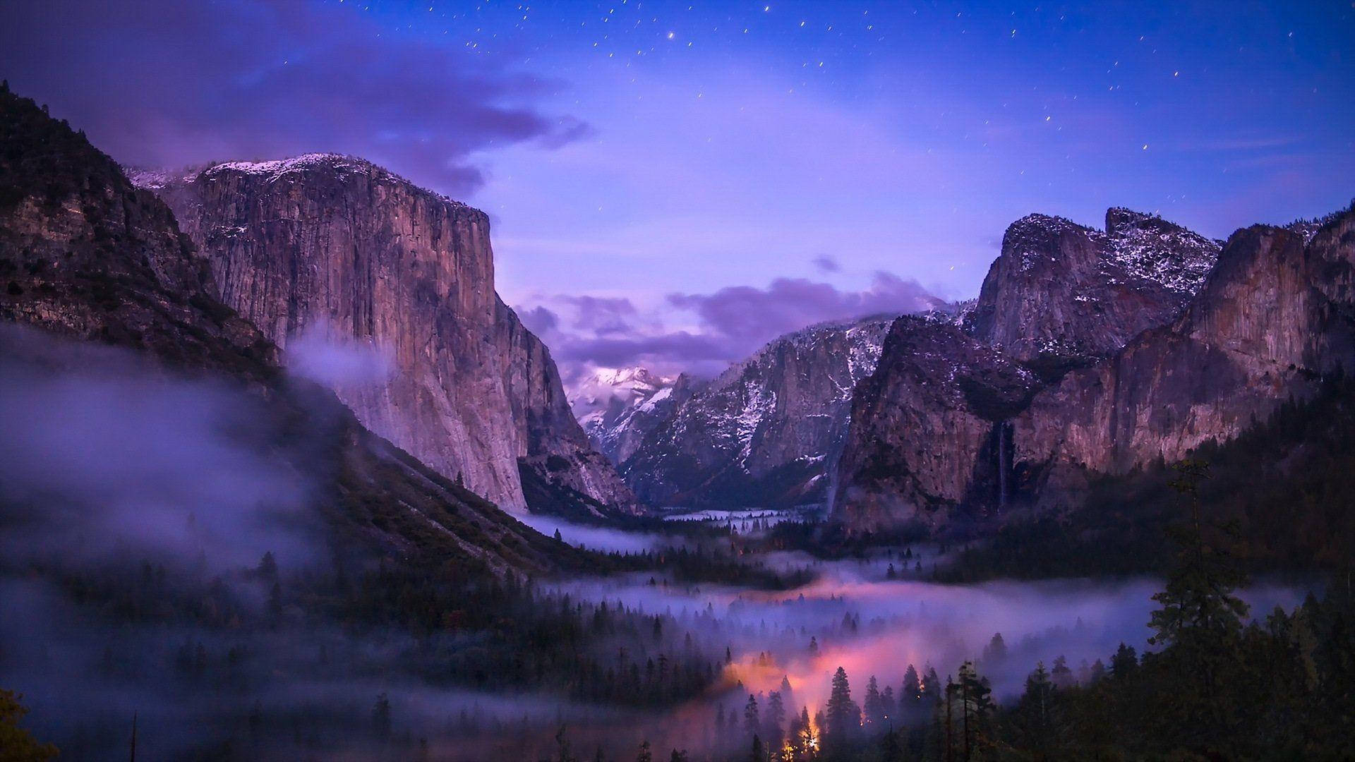 Yosemite National Park Purple Background