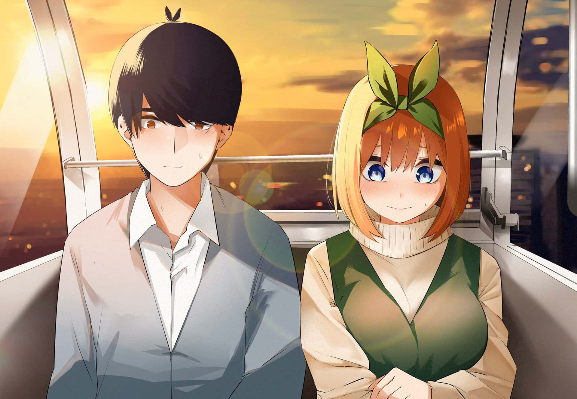 Yotsuba And Futaro From The Quintessential Quintuplets Background