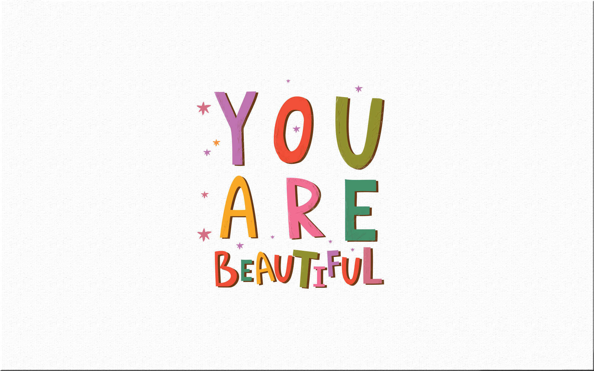 You Are Beautiful Colorful Letters Background