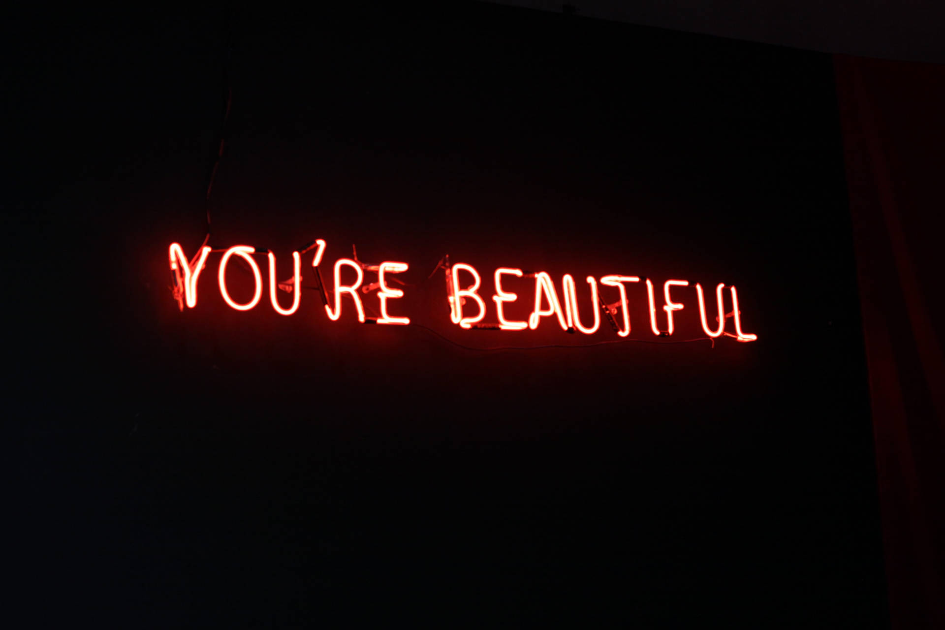 You Are Beautiful Neon Light Background