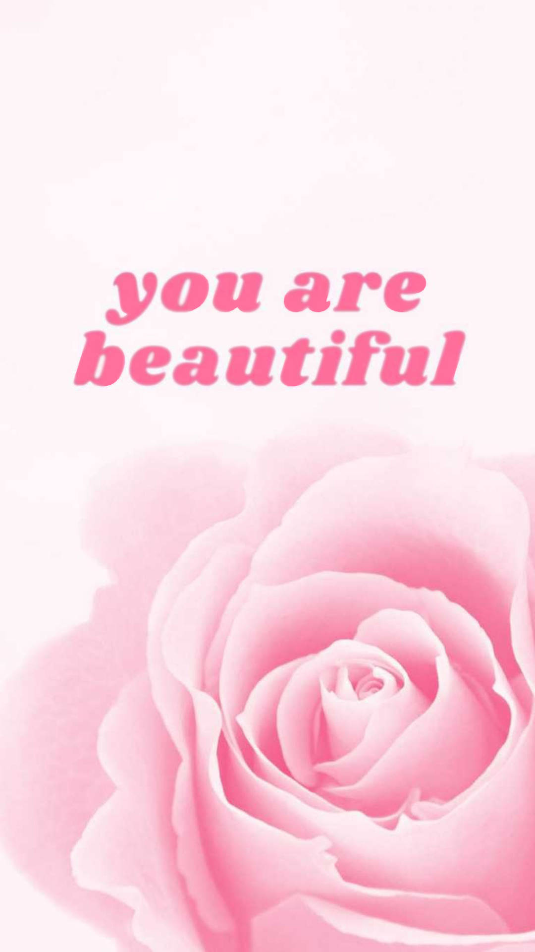 You Are Beautiful Pink Aesthetic Background