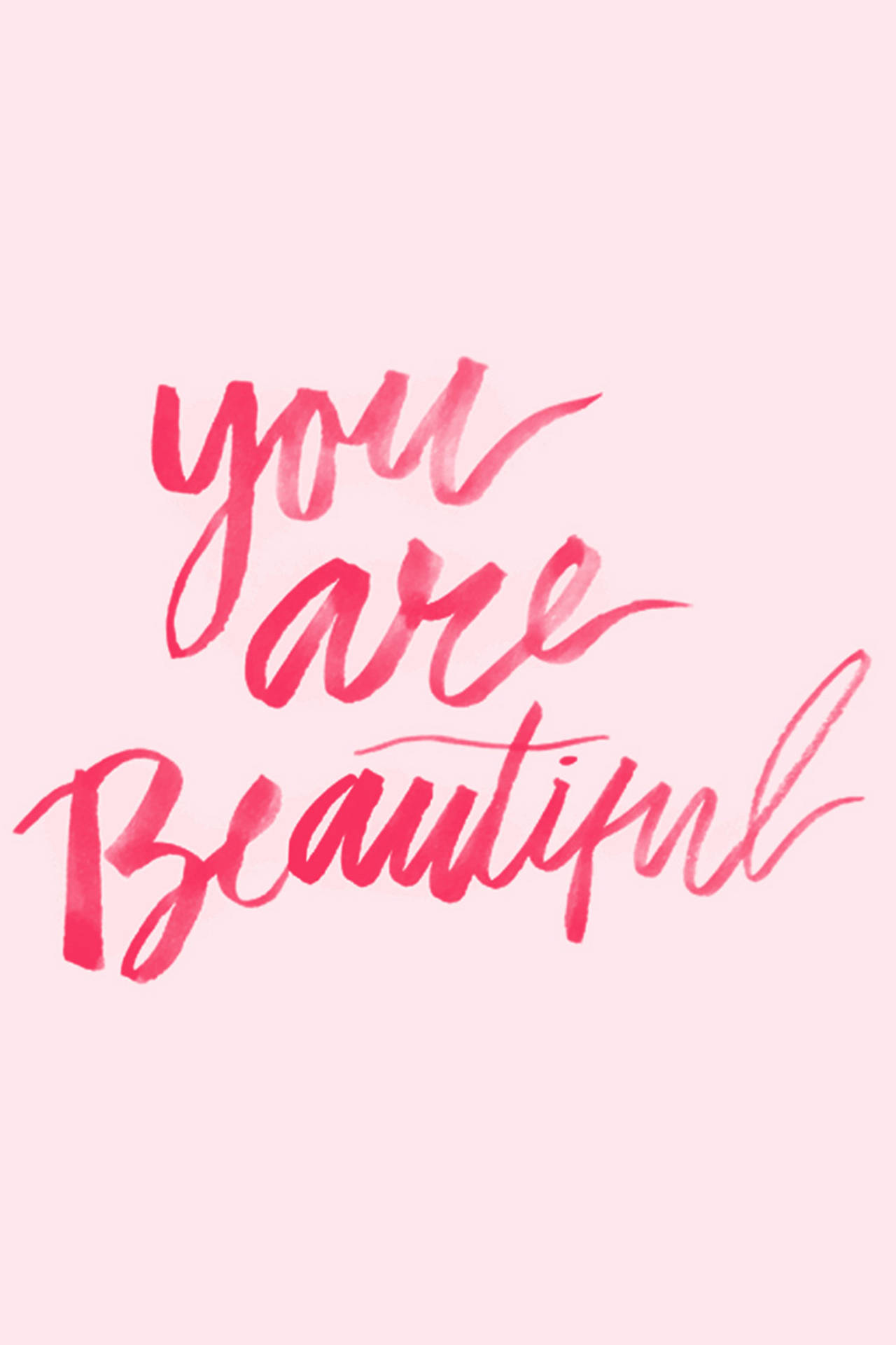 You Are Beautiful Red Quote Background