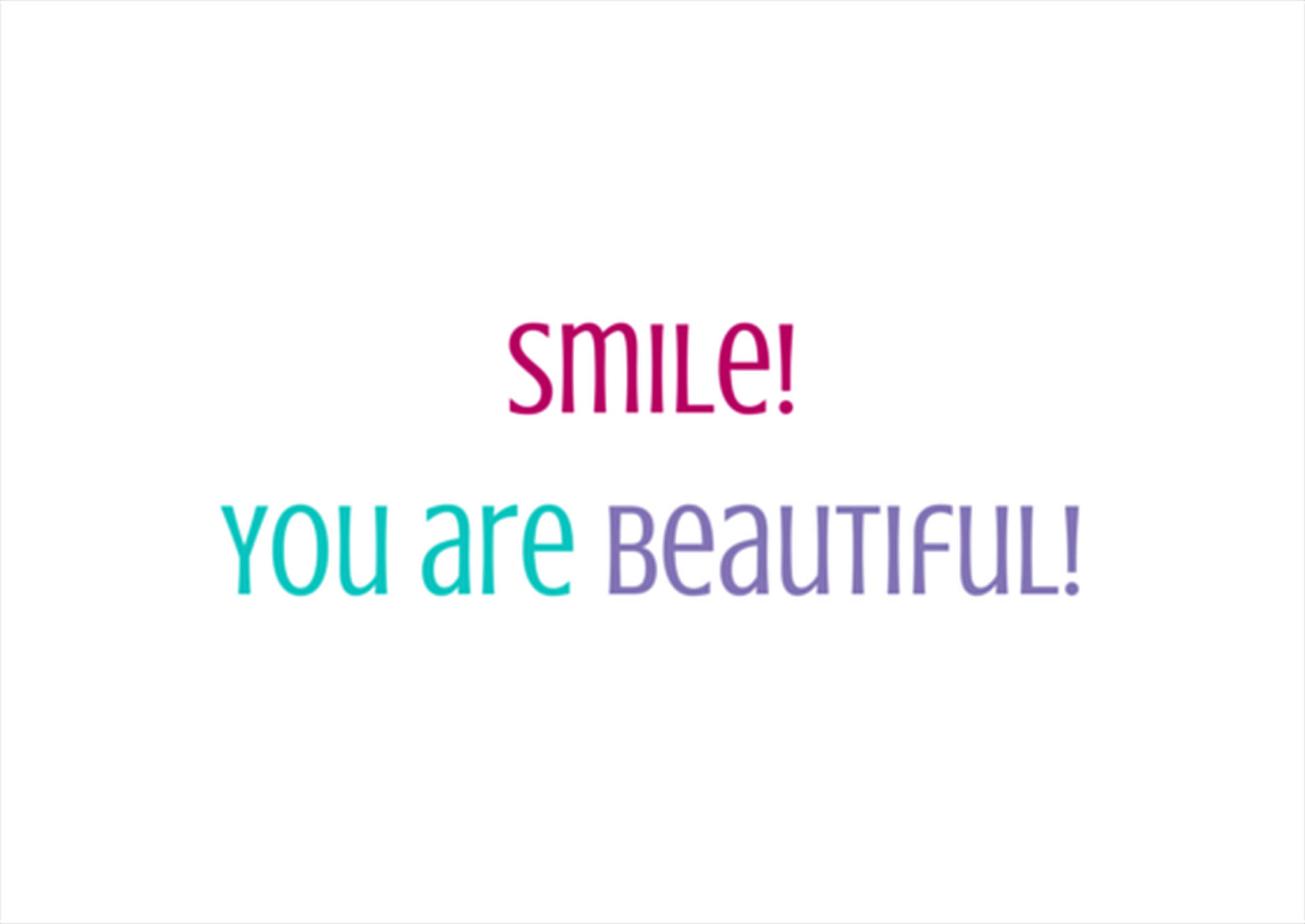 You Are Beautiful Tricolored Quote Background