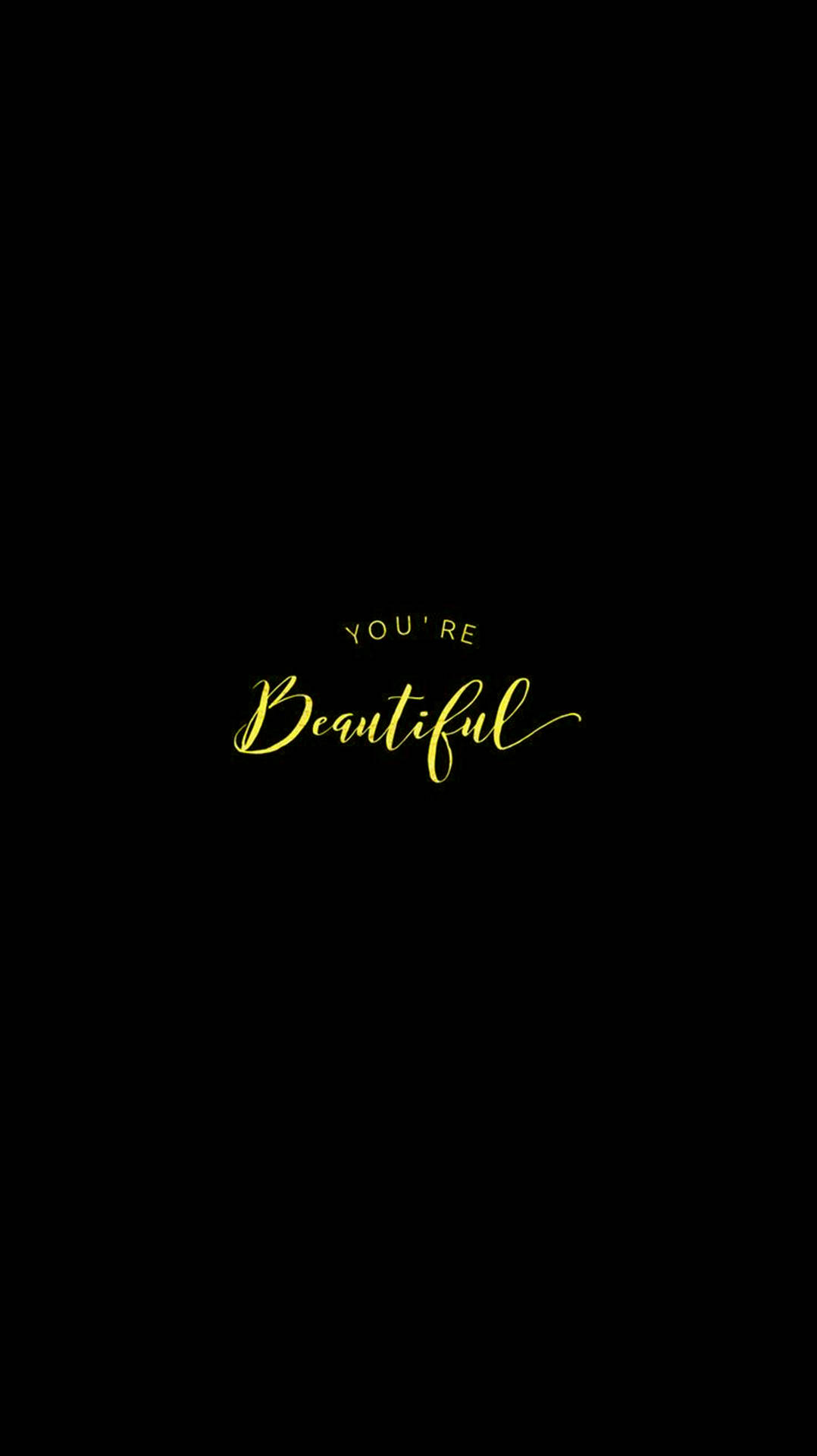 You Are Beautiful Yellow Design Background