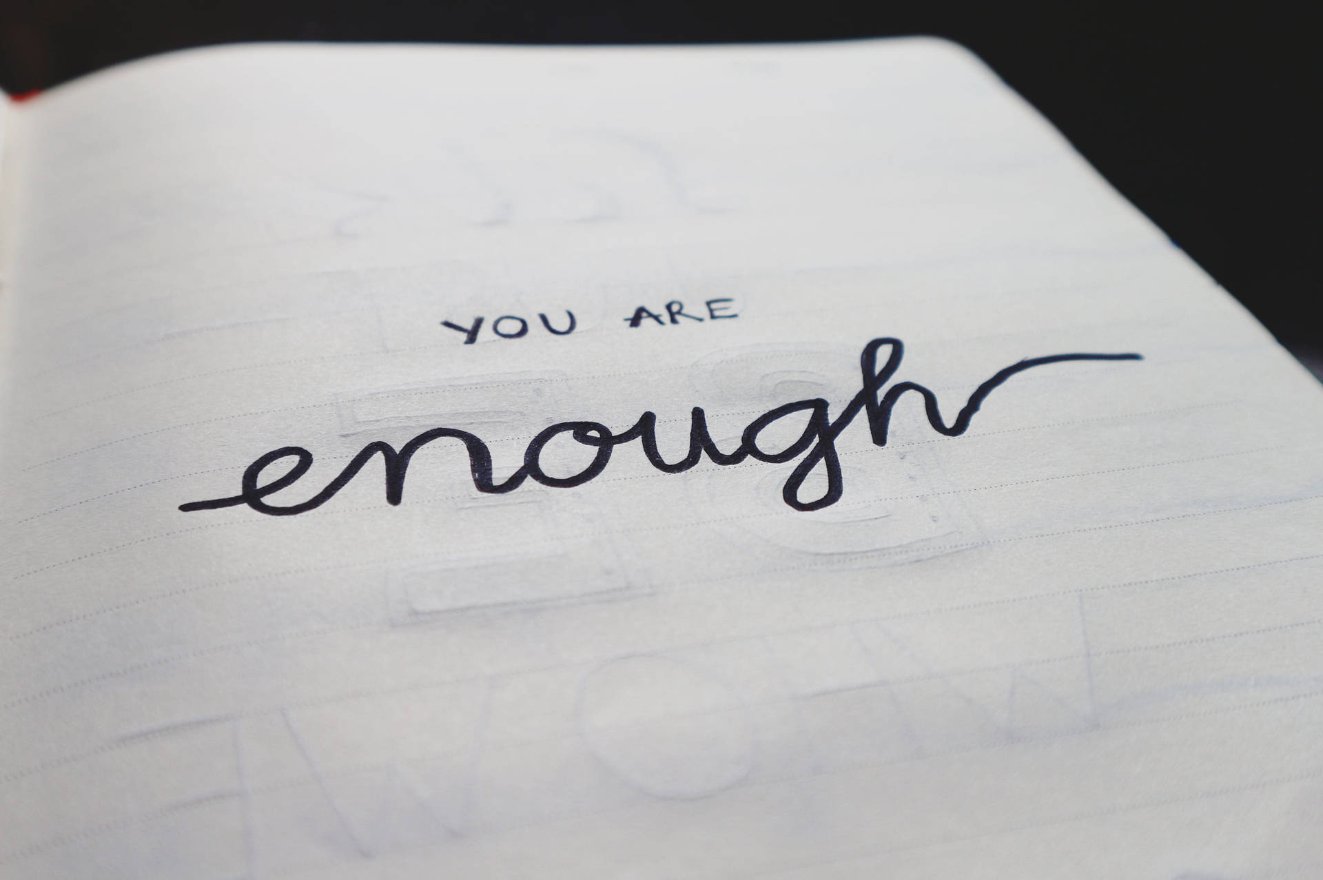 You Are Enough Cute Writing Background