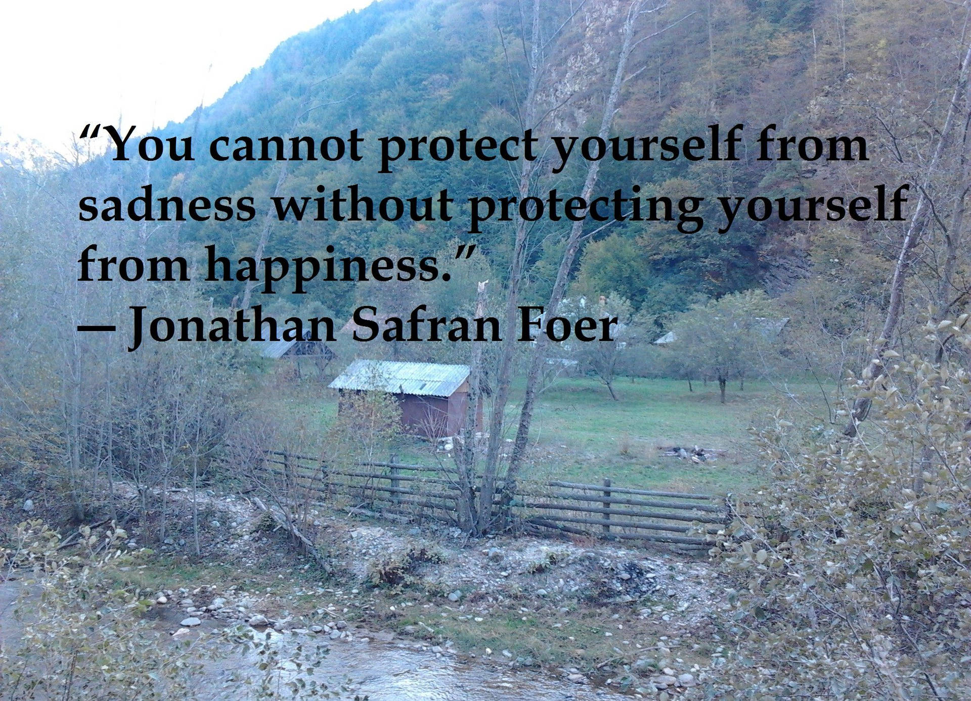 You Cannot Protect Yourself From Sadness Quote Background