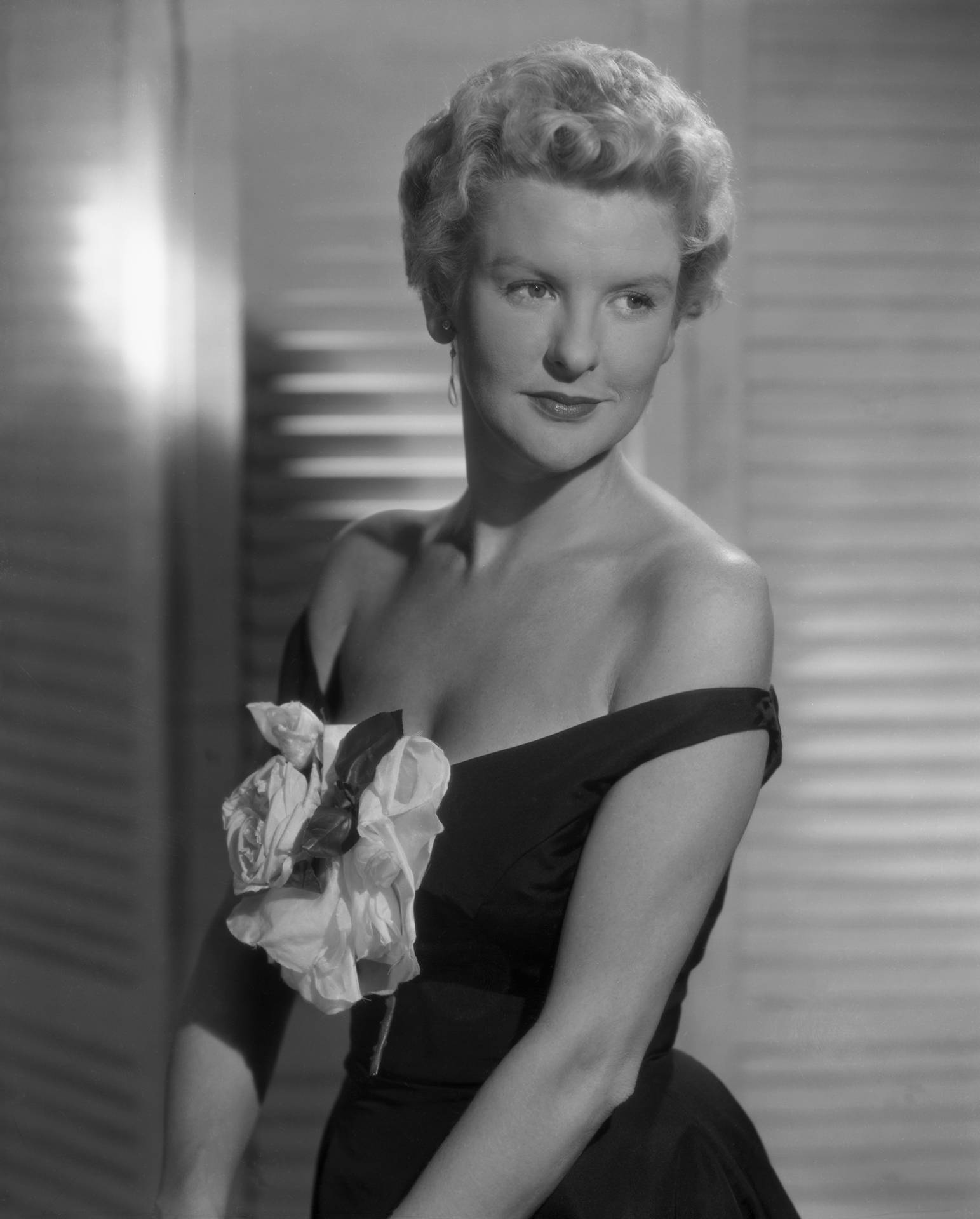 Young Actress Elaine Stritch Black Night Dress