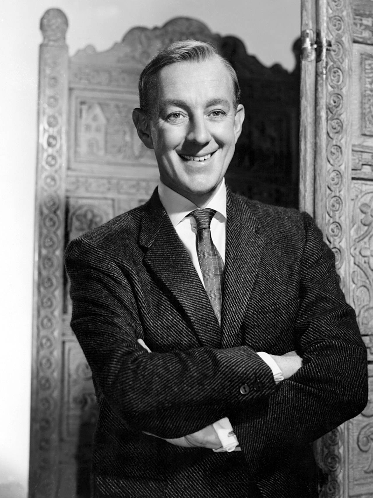 Young Alec Guinness In Monochrome Background