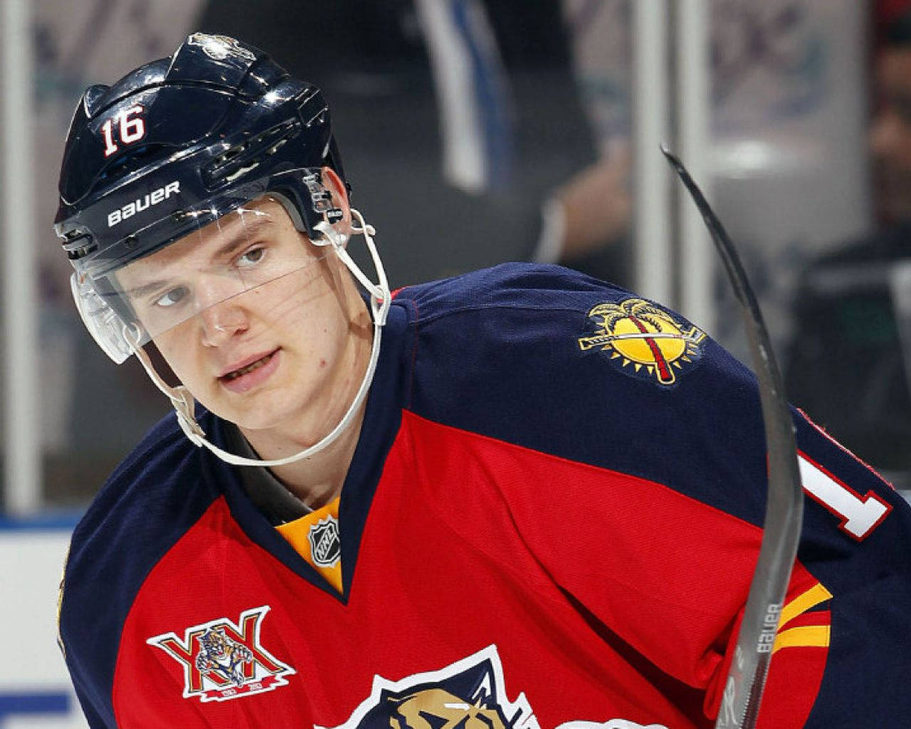 Young Aleksander Barkov Florida Panther Rookie Background