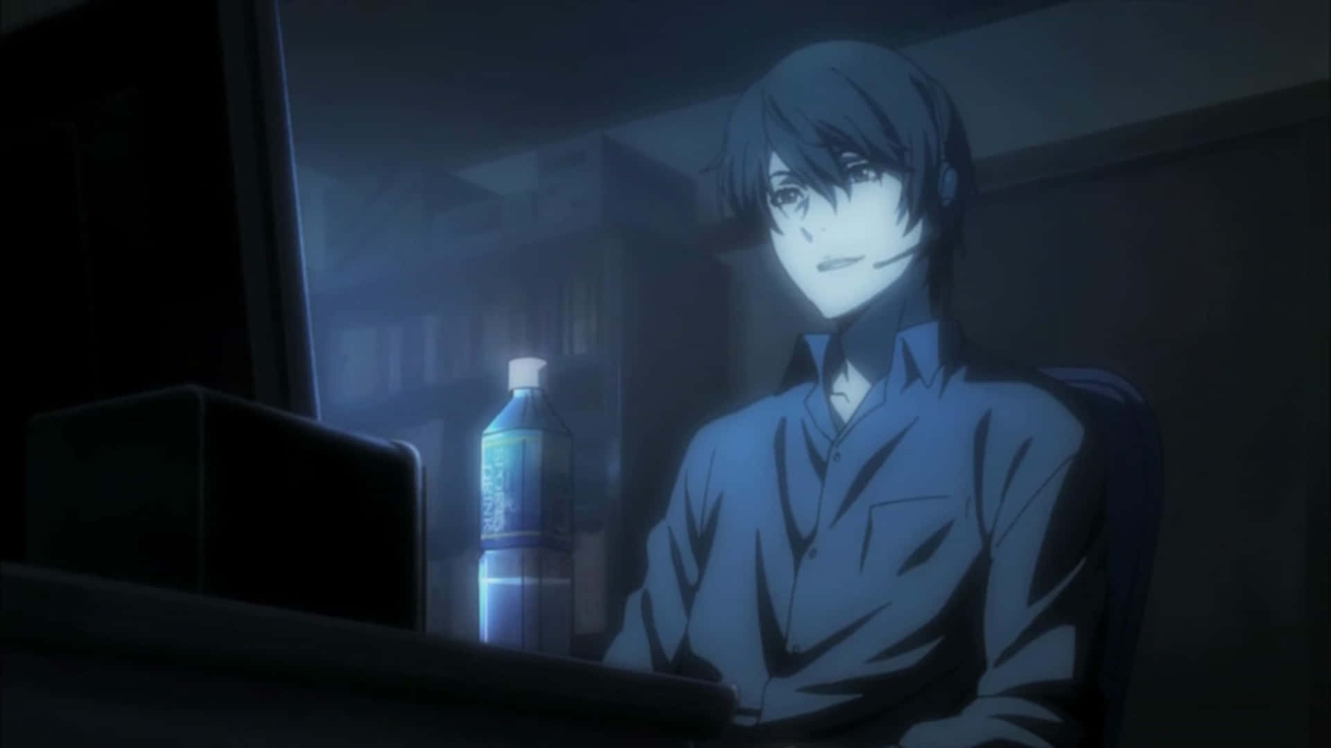 Young Anime Boy Gaming At His Computer Background