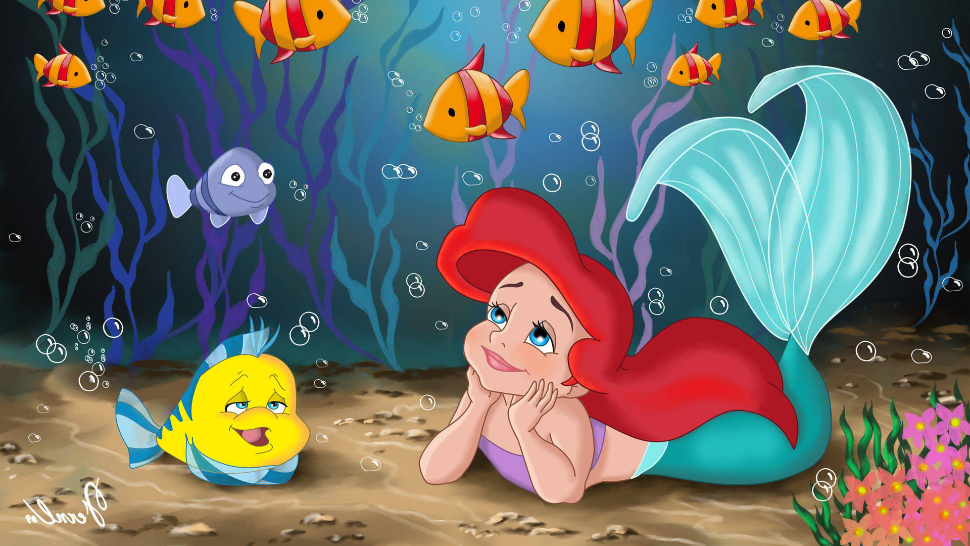 Young Ariel The Little Mermaid Background