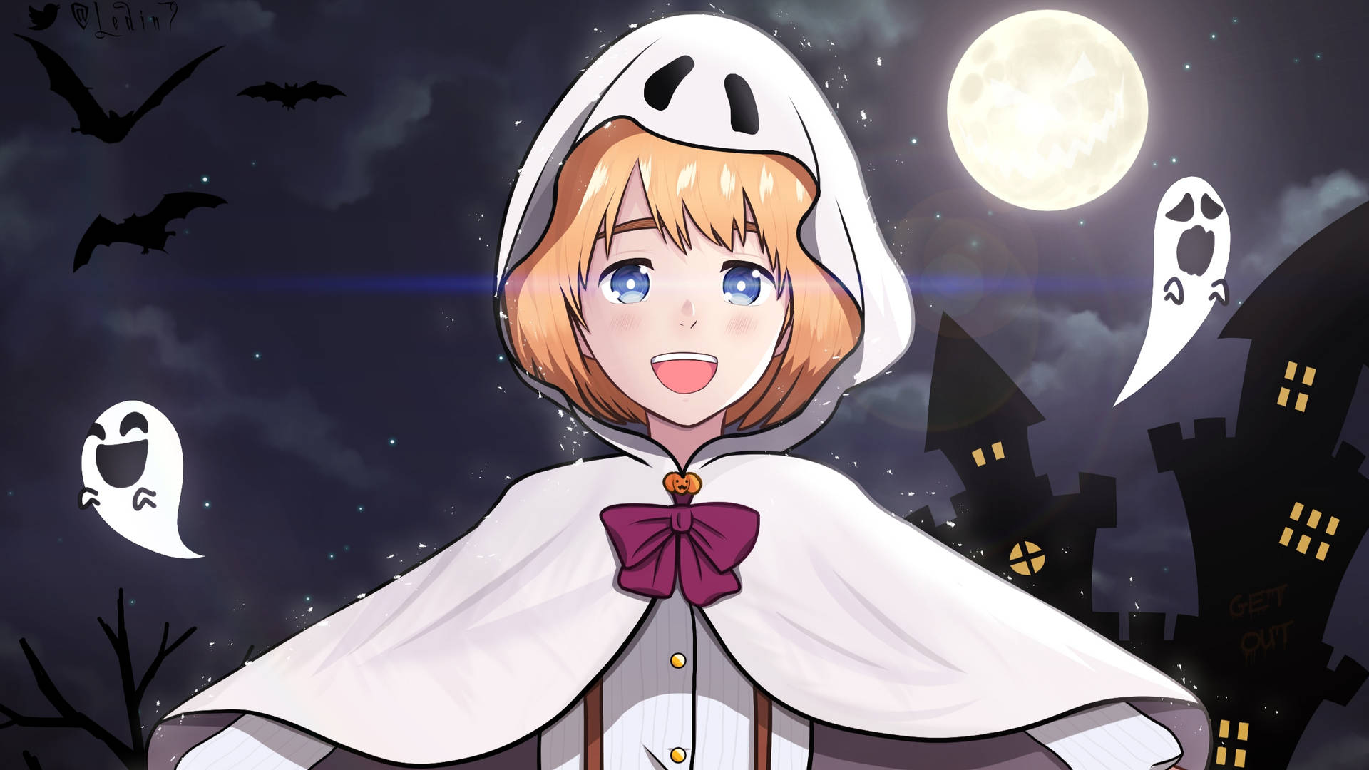 Young Armin Arlert During Halloween Background