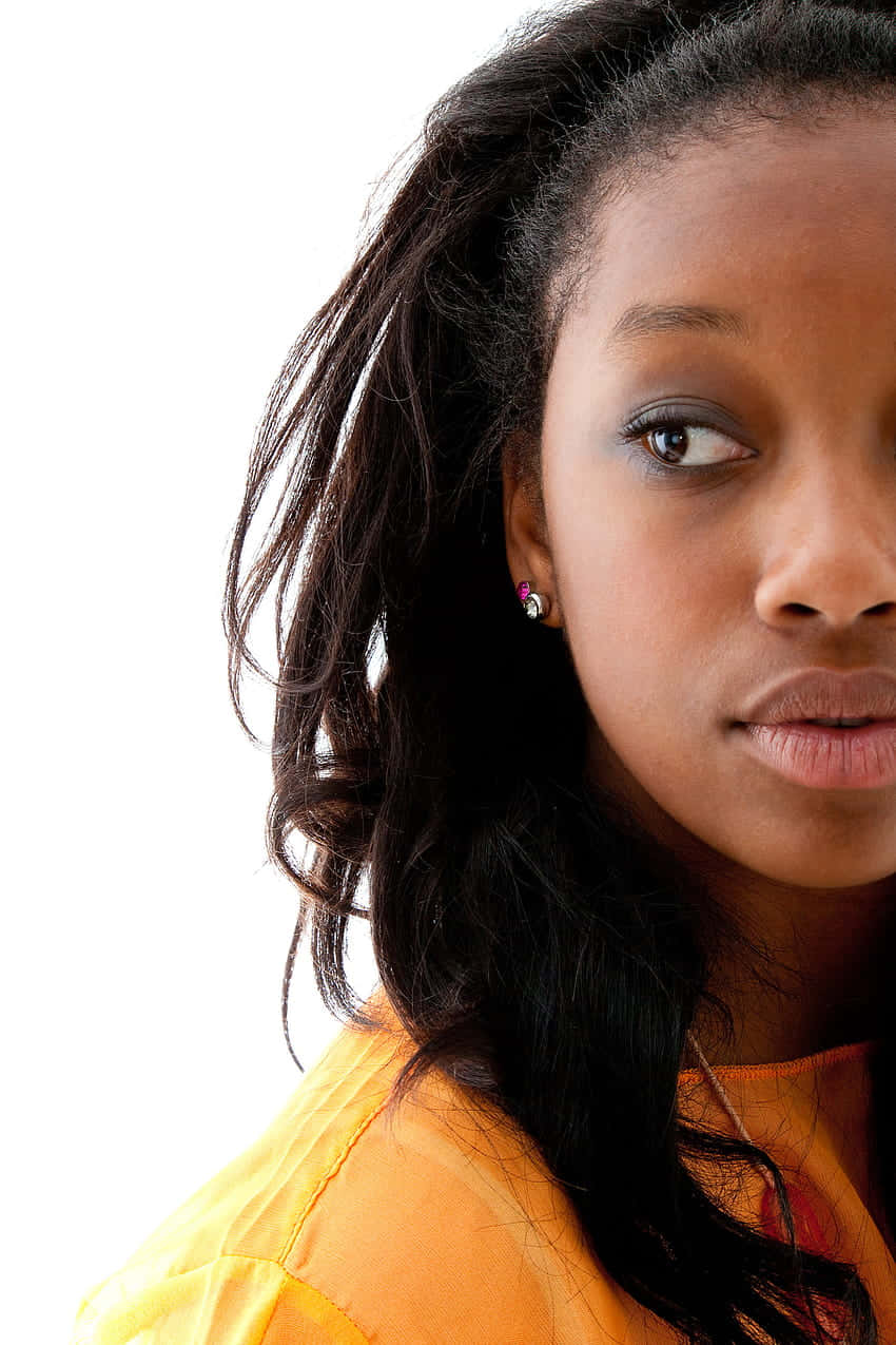 Young Black Woman Cropped Face Background