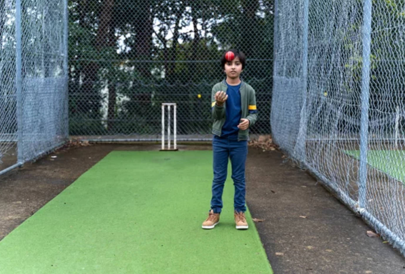 Young Boy Cricket Ground