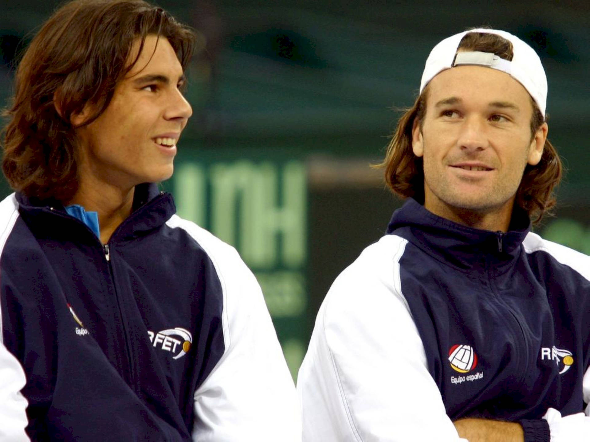 Young Carlos Moya And Rafael Nadal Background