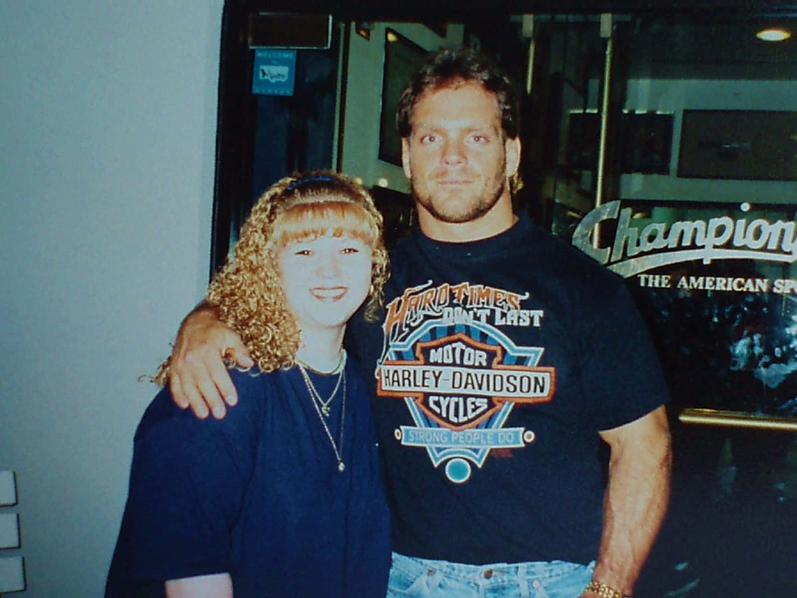 Young Couple Chris And Nancy Benoit Background
