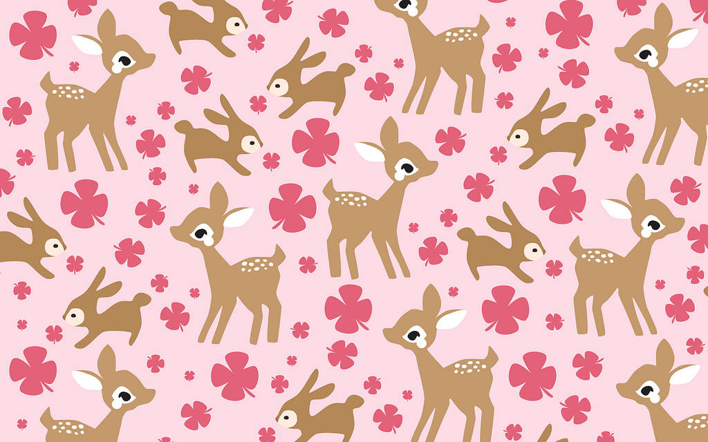 Young Deer Art Cute Laptop Background
