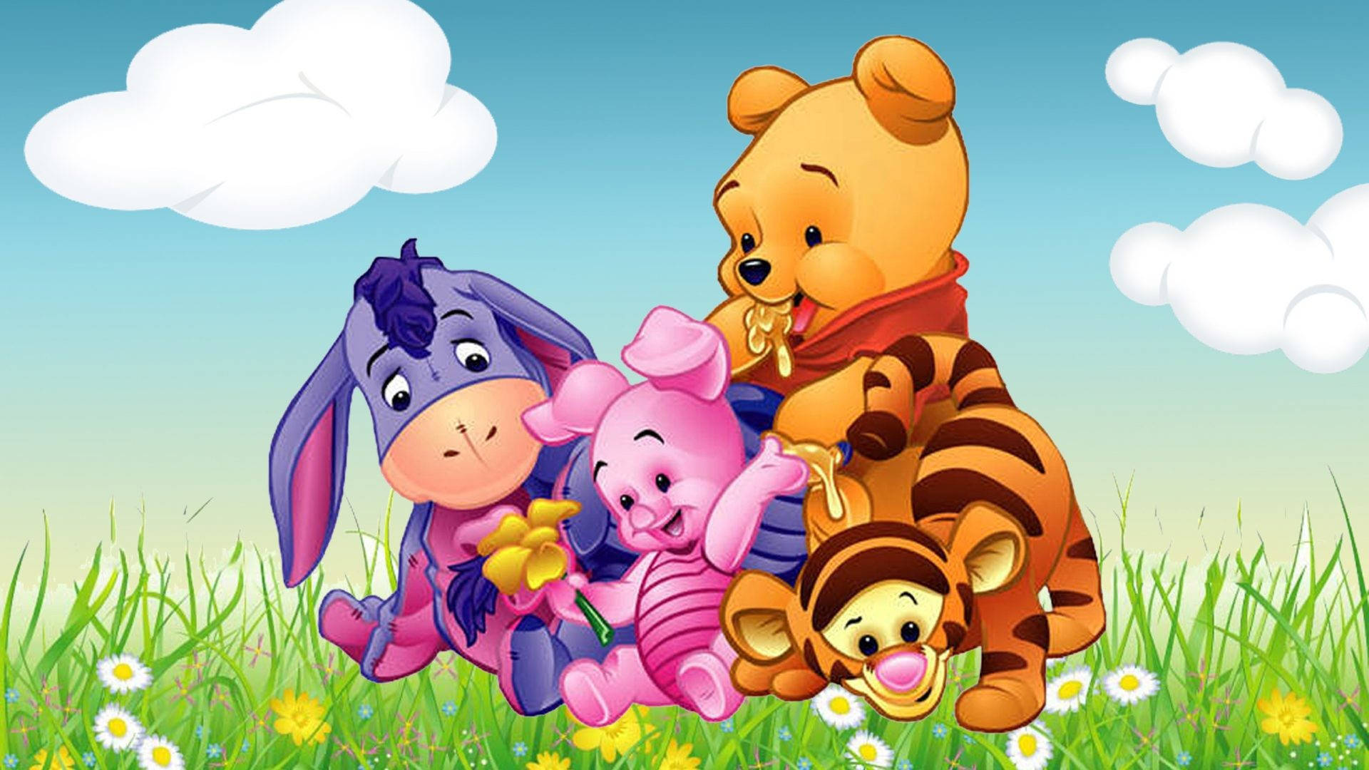 Young Eeyore And Friends Background