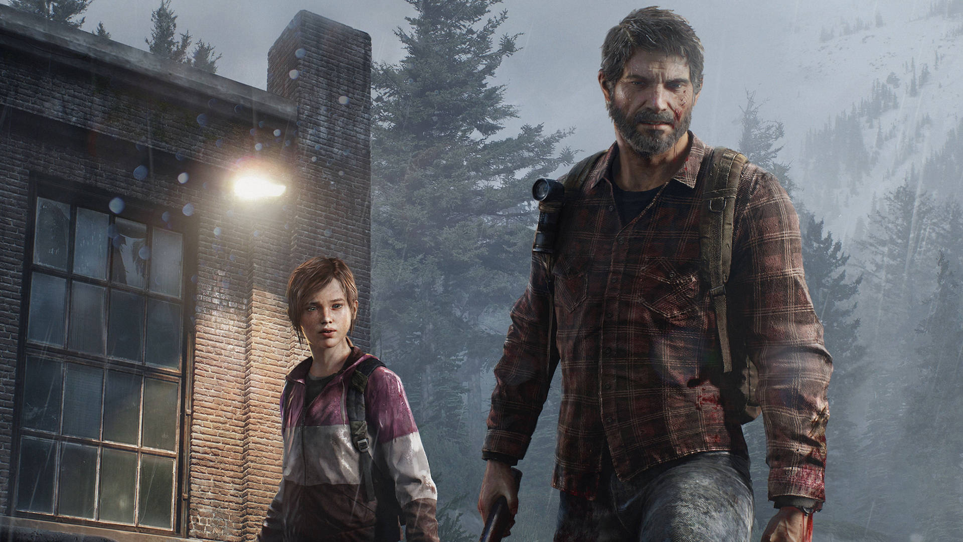 Young Ellie And Joel In The Last Of Us 4k Background
