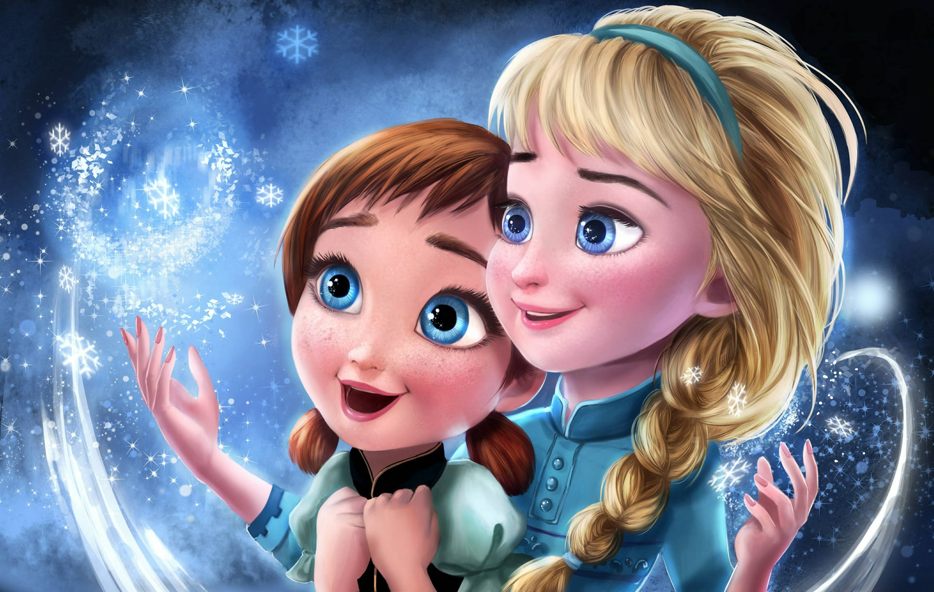 Young Elsa And Anna