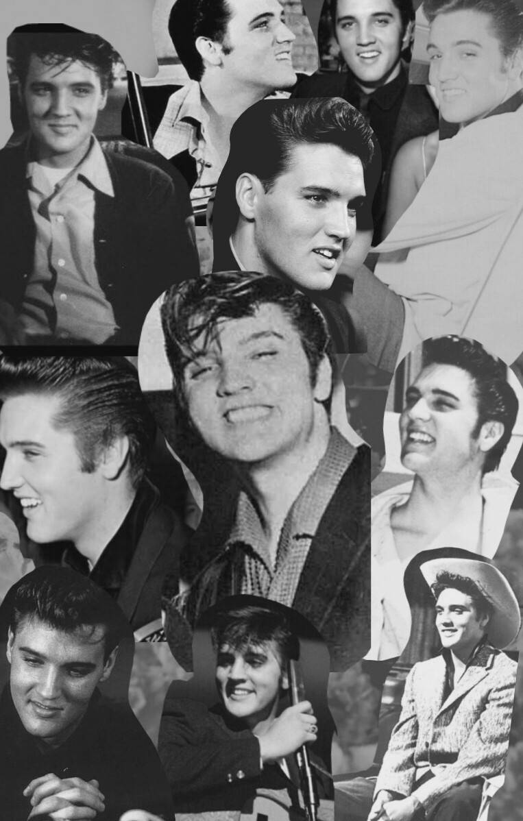 Young Elvis Presley Collage Background