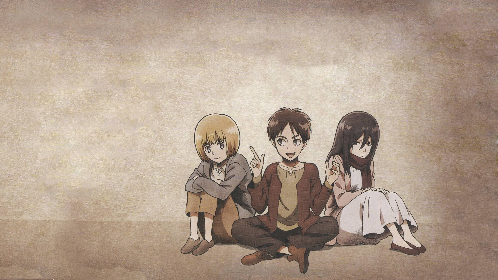 Young Eren Yeager, Mikasa And Armin