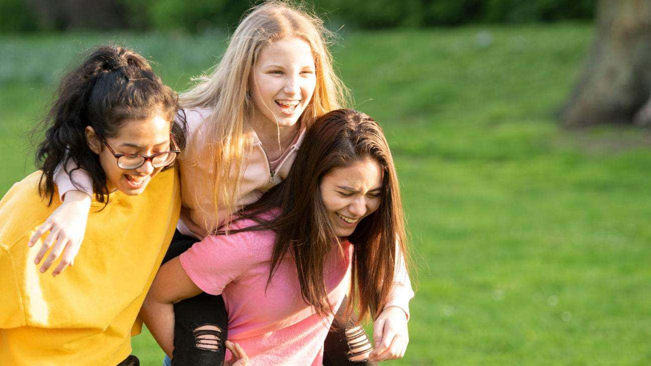 Young Friends Having Great Time Background