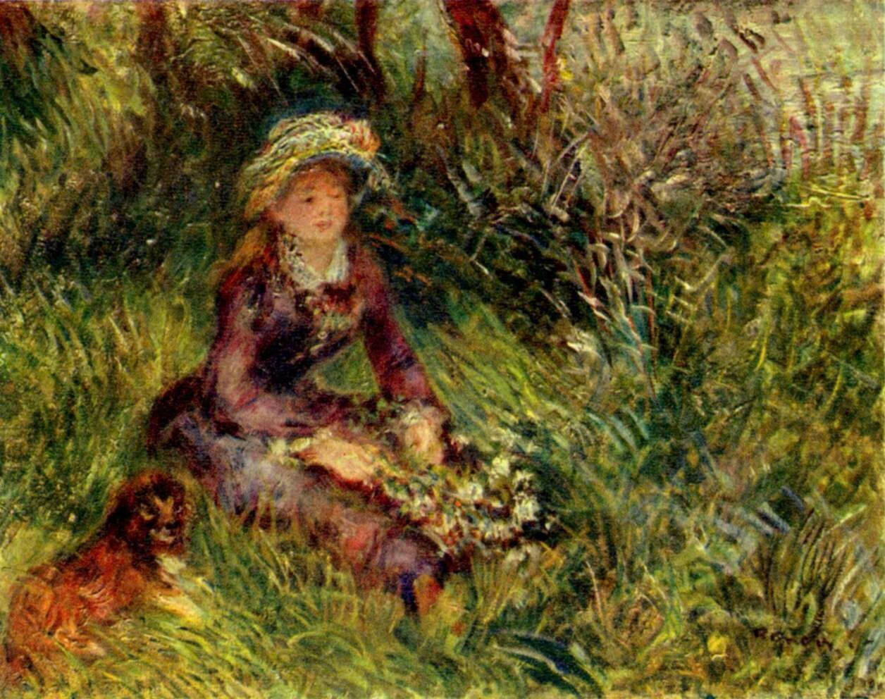 Young Girl And A Lion By Renoir Background