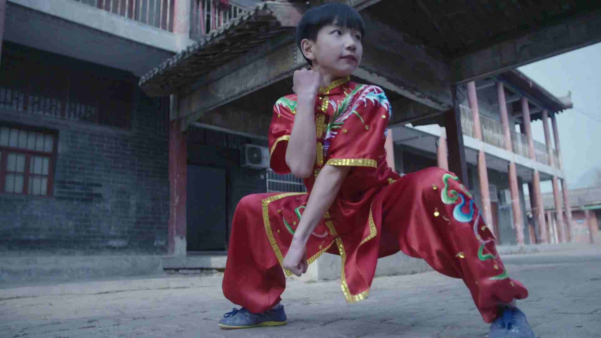 Young Girl Practicing Kung Fu Background