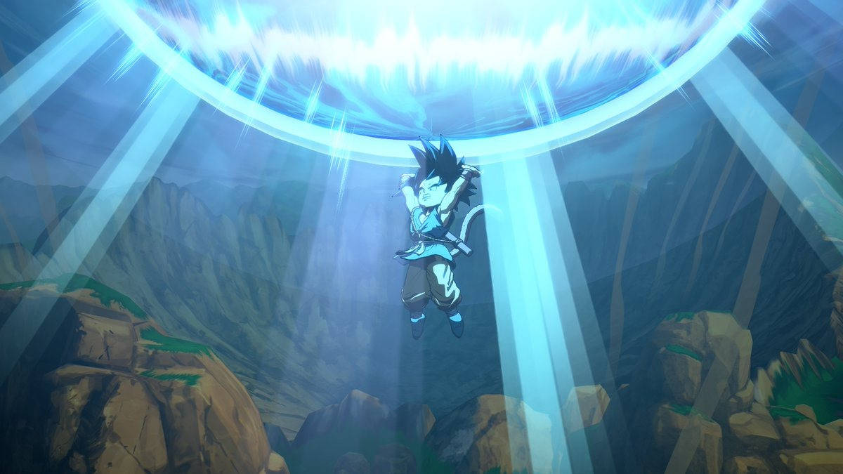 Young Goku With Spirit Bomb Background