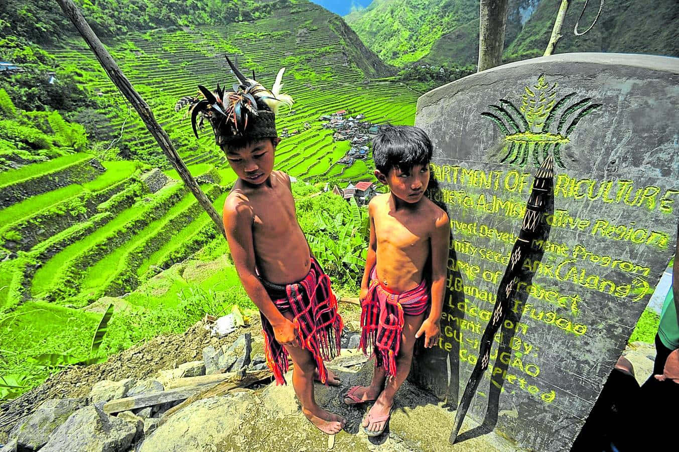 Young Igorots In Banaue Rice Terraces